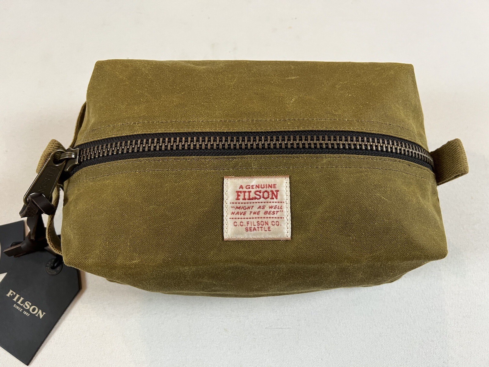 FILSON TIN CLOTH TRAVEL KIT DARK TAN ONE SIZE NWT image 2