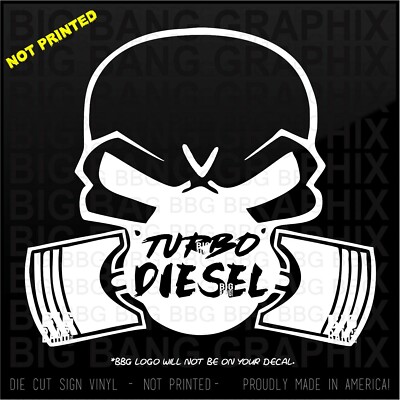 Lrg Vinyl Decal Sticker TURBO Diesel Power Truck Window Tailgate Large Soot Life