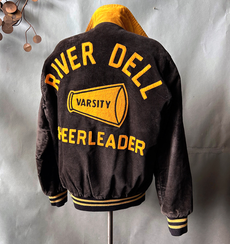 Vintage 1940s 50s River Dell High School Varsity Cheerleader Letterman Jacket - 第 1/17 張圖片