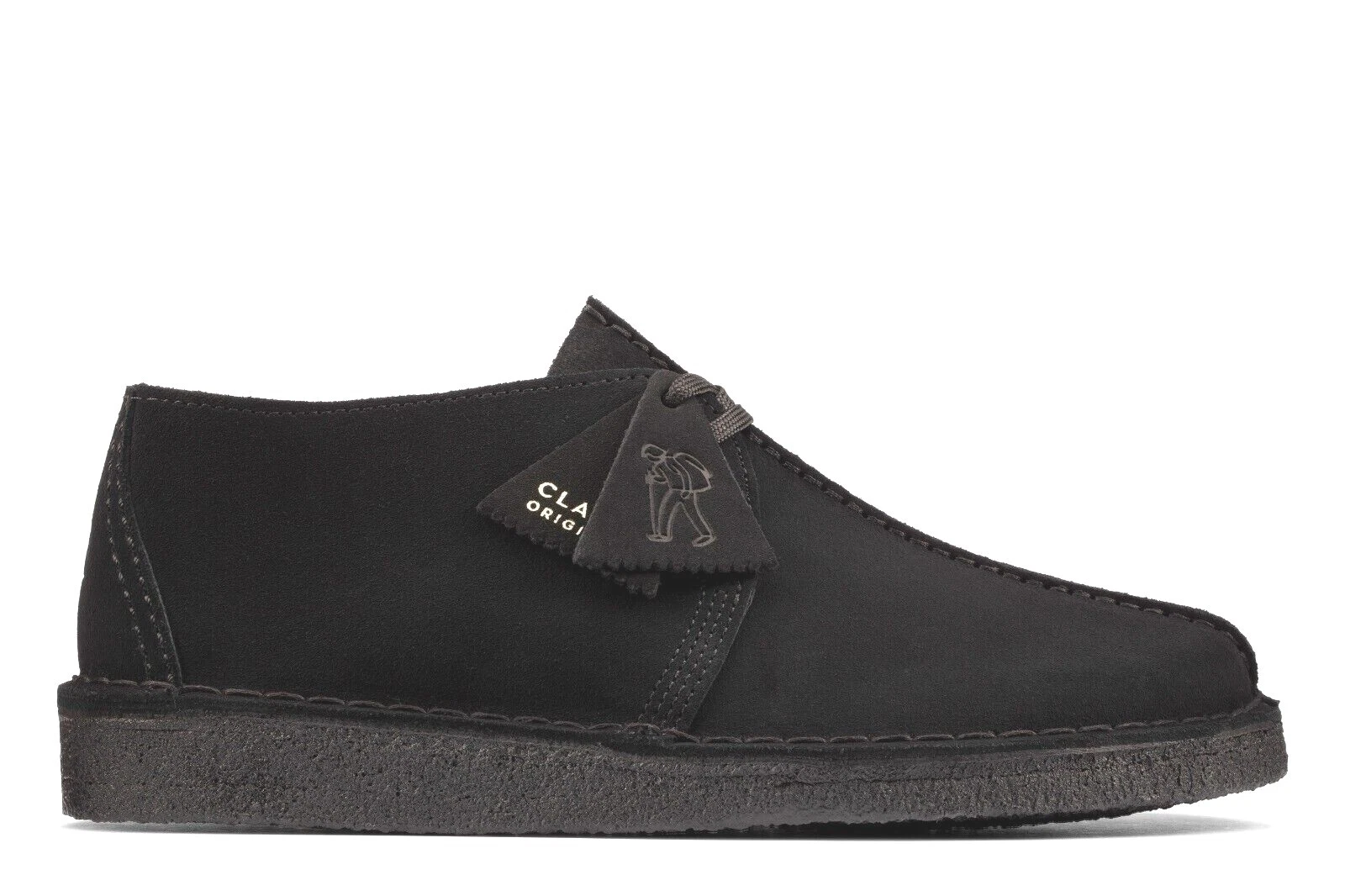 NEW Clarks Originals Desert Trek Black Suede LEATHER "BANK ROBBER" lace up SHOES