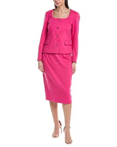 Le Suit 2Pc Scoop Neck Jacket & Skirt Set Women's - Picture 1 of 9