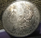 1921 Morgan Silver Dollar UNC Unusual Toning