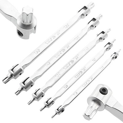 TORX Doppel Gelenk Schrauben Winkel Schlüssel T15 bis T60 PROFI Gelenkgriff 220°