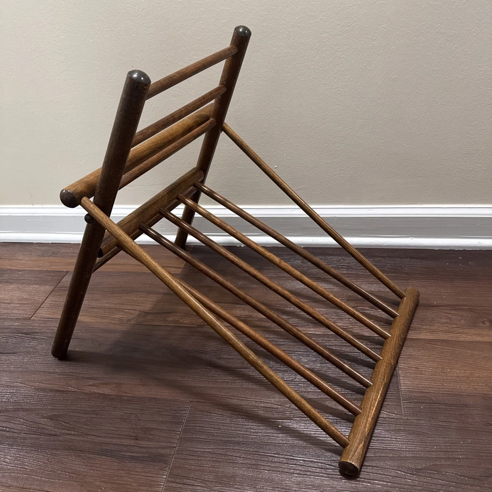 VTG Solid Wood Footstool Gout Leg Elevating Stool Mcm Mid Century - Image 2 of 4