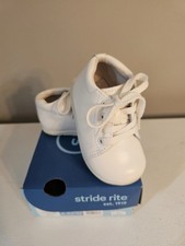 Stride Rite White Elliot Baby Toddler Walking Shoes Boys 4.5W New With Box