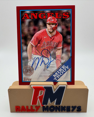 MIKE TROUT 2023 Topps Serie 1 1988 su Card Auto #88BA-MT Rosso /25 - Foto 1 di 2