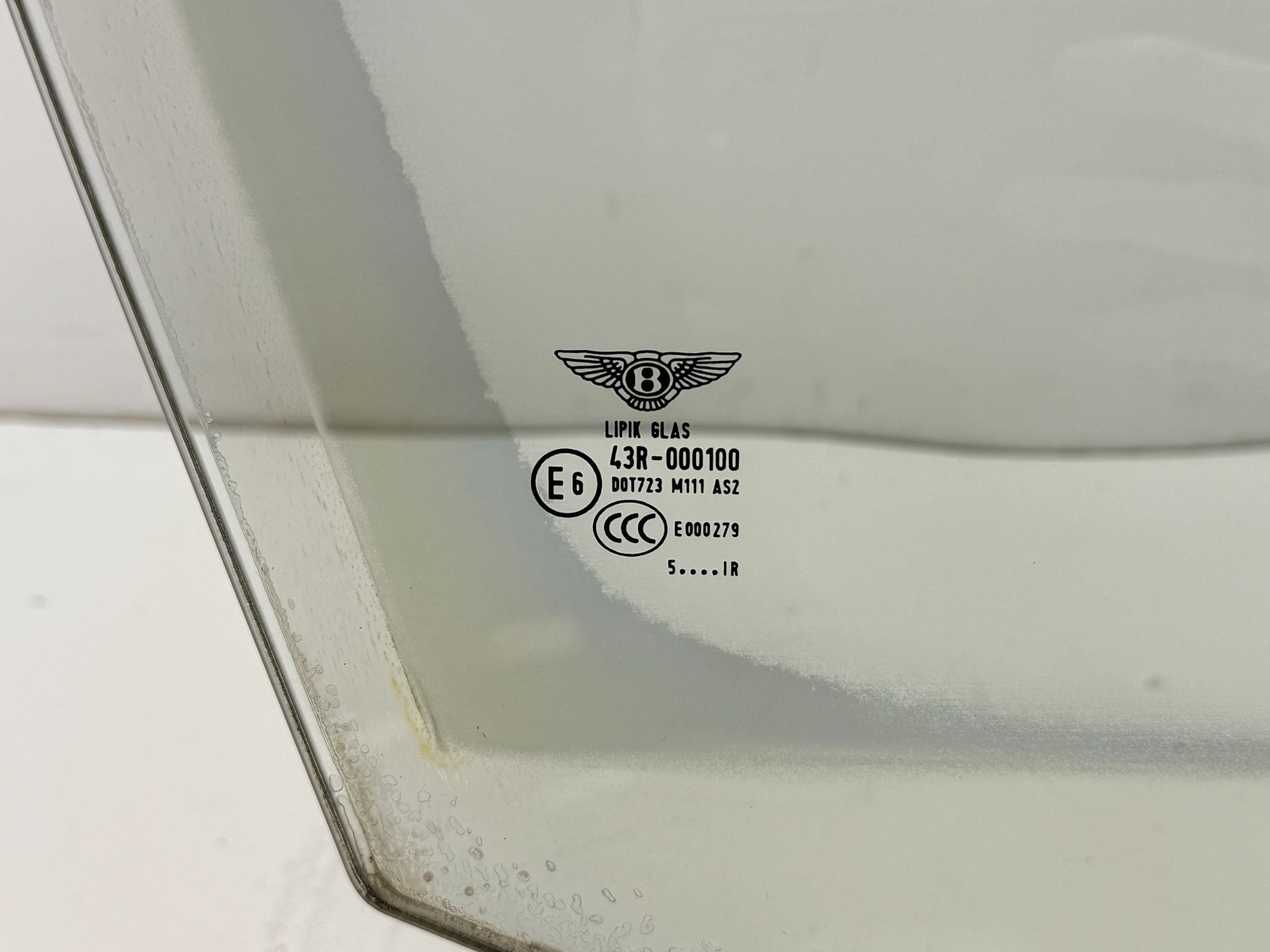 06-12 Bentley Continental Flying Spur Front Right Pass Door Glass Window PO43