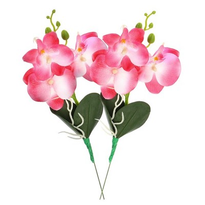 Für künstliche Phalaenopsis 13 Zoll 2 Stück Fake Flowers Rose Rot