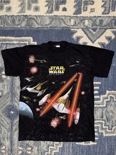 Vintage Star Wars Episode 1 Phantom Menace AOP T-shirt Size M