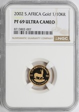 2002 S. Africa Gold 1/10 Krugerrand NGC PF69 Ultra Cameo