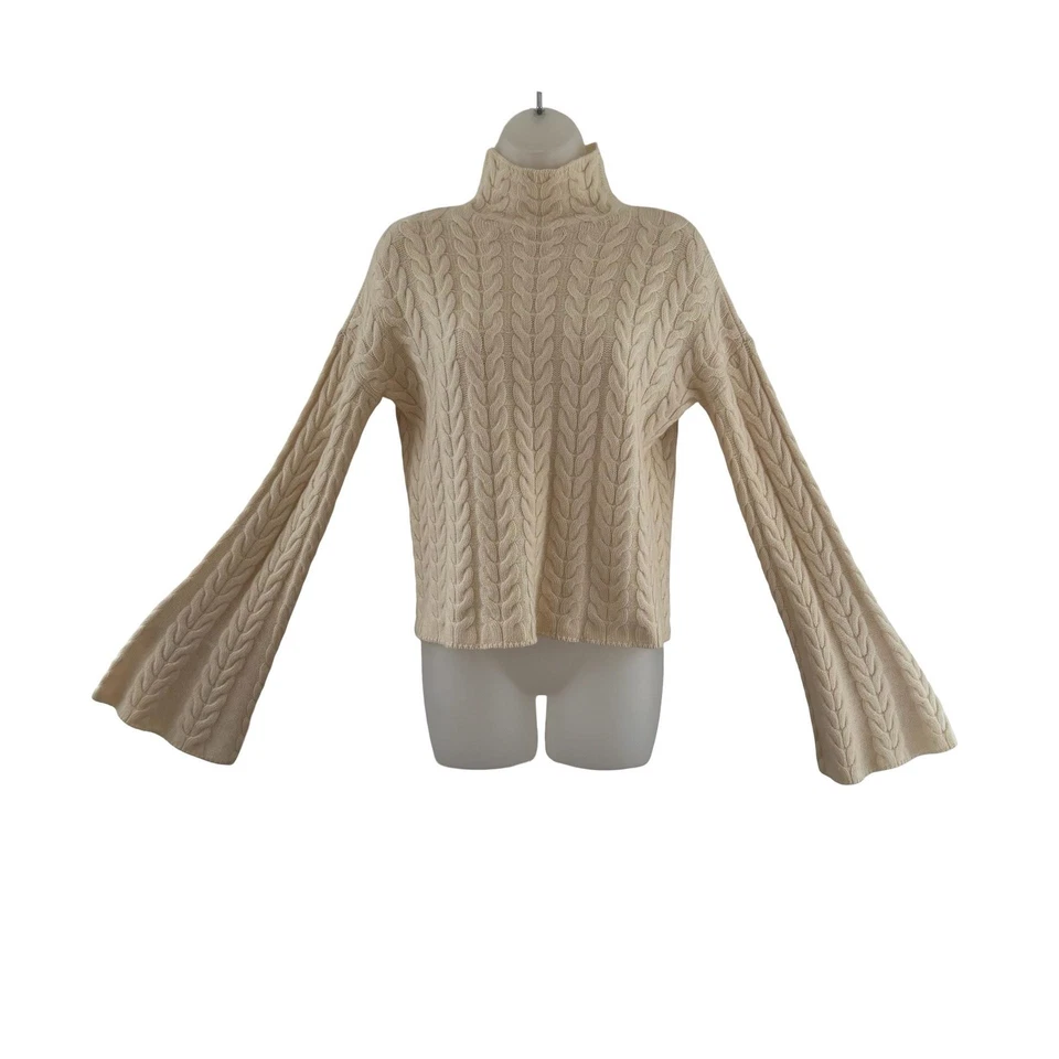 Теория свитер женщин большой слоновой кости подкова кашемир водолазка Bell рукав - Изображение 2 из 4