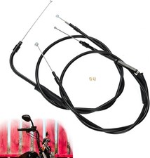 45.3" Black Vinyl Stainless Steel Braided Extended Throttle and Idle Cable Kit f