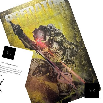 Predator SIGNED Ltd A4 FOIL ART PRINT by HAL LAREN Collectible Print & COA