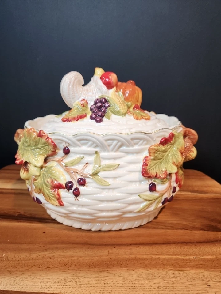 Sopa de barril galleta otoño Acción de Gracias Cornucopia. (Sin cuchara) Foto 3 de 4