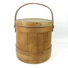 Antique Firkin Sugar Bucket Wood Philadelphia Centennial Exposition 1876 RARE!