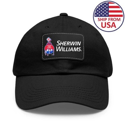 Sherwin Williams Paints Black Dad Hat with Leather Patch