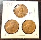 1918 P, D, S Lincoln Wheat Cent, Penny, Fine