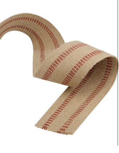 3.5” x 33 Yards Jute Webbing Roll Red Stripe Burlap Upholstery Craft Tape NEW - Picture 8 of 8