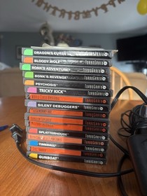 Turbo Grafx 16 Bundle with 17 Games, Dragons Curse, Bloody Wolf, Bonk&rsquo;s Revenge.