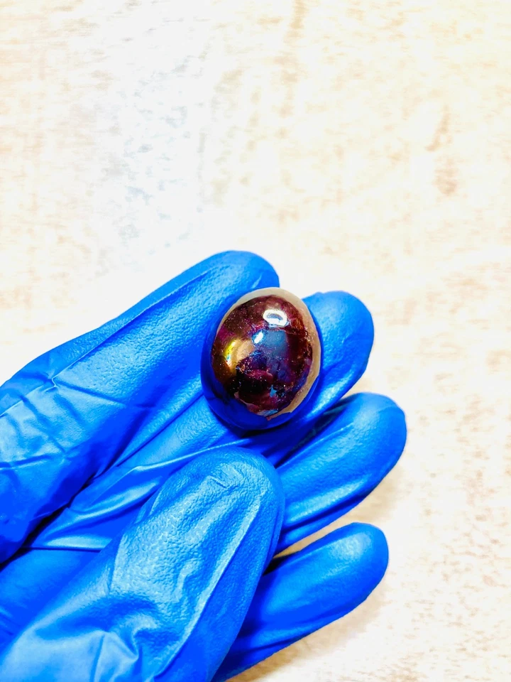 Natural Oval Cut IDAHO STAR GARNET Cabochon #50 Carat With Display Case - Image 4 of 4