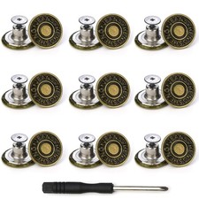 Jeans Buttons Replacement, Instant No Sew Buttons for Pants with Tool,17MM