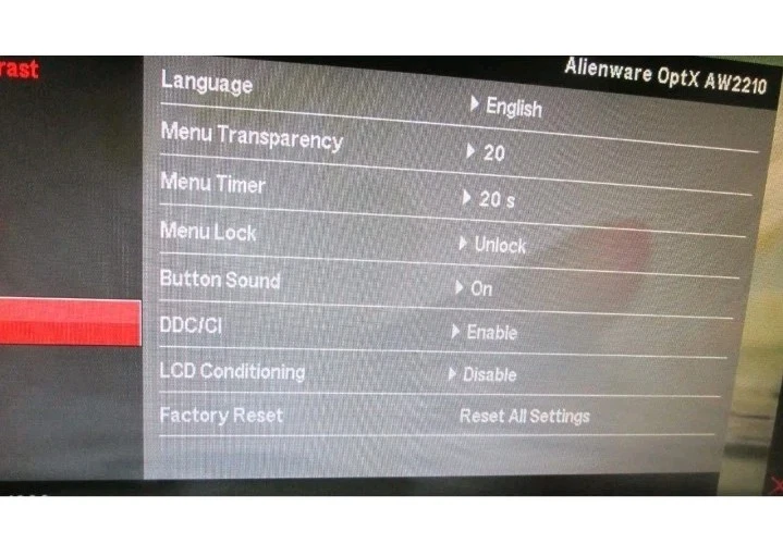 Dell Alienware Gaming Monitor-OptX AW2210 22" 1920 x 1080-75Hz-Tested (NO STAND) - Image 4 of 4