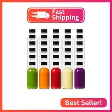 2 oz 60ml 30 Pack Leak-Proof Clear Glass Boston Round Bottles with lids
