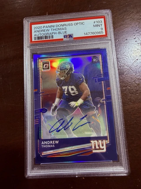 2020 Donruss Optic Andrew Thomas Blue /60 RC Auto PSA 9 Low Pop Rookie SP