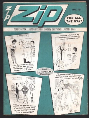 Zip 9/1964-Timely-Ward-Wenzel-de Carlo cartoon art-Cheesecake pix