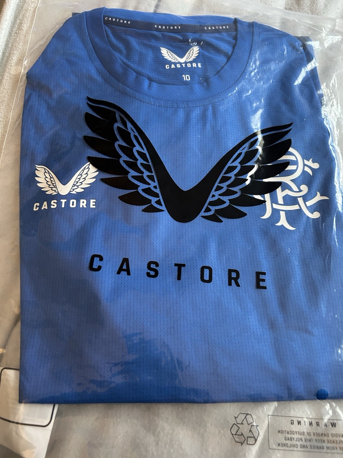 ALTRA T shirt Castore uomo Glasgow Rangers blu media calcio sport top