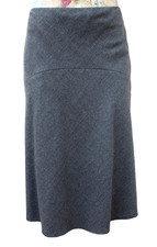 TALBOTS VTG. GRAY Wool/Spandex FULLY LINE MIDI SKIRT SZ 2P