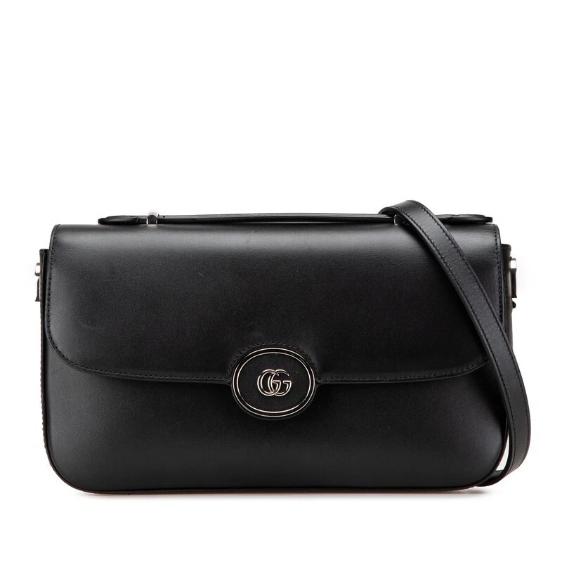 Sac à main bandoulière GUCCI Petite GG 2 voies 739721 cuir noir 62672
