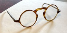Vintage Eyeglasses 1.75" Round Tortoise Acetate Highbrow Keyhole Bridge