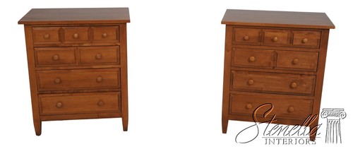 71808: Pair ETHAN ALLEN Country Colors Maple 4 Drawer Nightstands