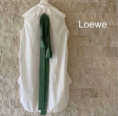 Loewe Women top Sleeveless Shirt Tunic 32 Green Ribbon Limited Edition VHTF Desi