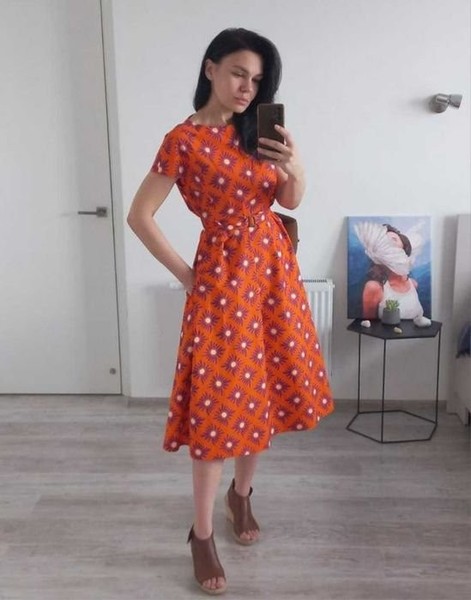 Women Aspesi Dress Orange Cotton 36