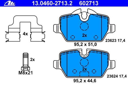 ATE BREMSSCHEIBEN 280mm+ BELÄGE + HANDBREMSE HINTEN passend für BMW 1er E81 E87 - Bild 3 von 8