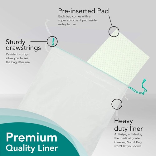 Bolsa de cuidado de uso de emergencia - Bolsas de vómito súper absorbentes con control de olores - 3 cajas - Imagen 4 de 11