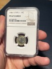 (#101715) Roosevelt Dime:  1981 S type 1  NGC PF 67 Cam Rainbow tone! (see video — photo 2