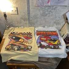 Rare 2 Vintage 2000 & 2002 Silver Spring Speedway Event T-Shirts - Medium
