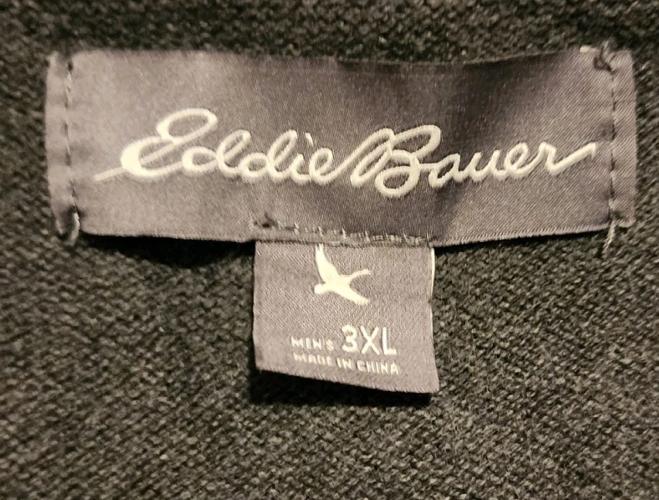 Suéter Eddie Bauer Para Hombres 3XL Gris Lana Algodón Cárdigan Abuelo Botones Bolsillos Foto 3 de 4