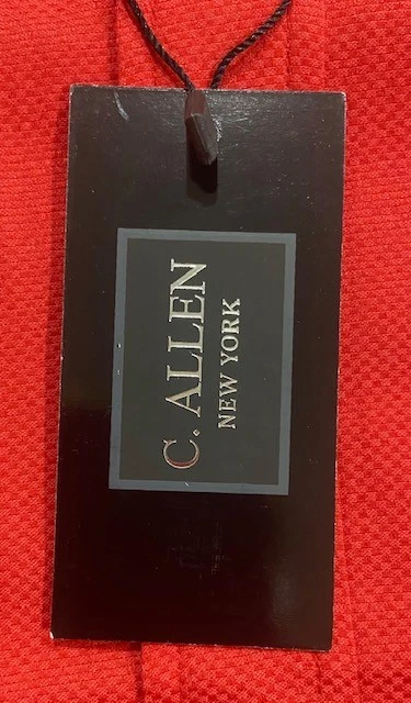 Camisa social masculina manga longa C. Allen NY tamanho 20.5 36/37 5XL punho francês vermelha nova com etiquetas - Imagem 3 de 4