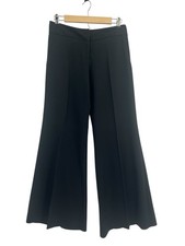 Vintage Y2K Cache Ultra Wide Leg Black Low Rose Dress Pants Size 4 Flare 90s