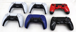 Lot 4x Sony PlayStation 5 Wireless Controllers & 2x PS4 Controllers Parts/Repair