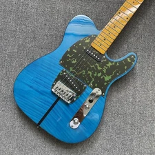 Mad Cat Electric Guitar Blue Flamed Maple Top Solid Body SS Pickups Chrome Part