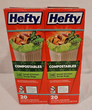 4 BOXES HEFTY COMPOSTABLES SMALL KITCHEN SCRAP BAGS 80 COUNT 2.6 GALLON BAGS