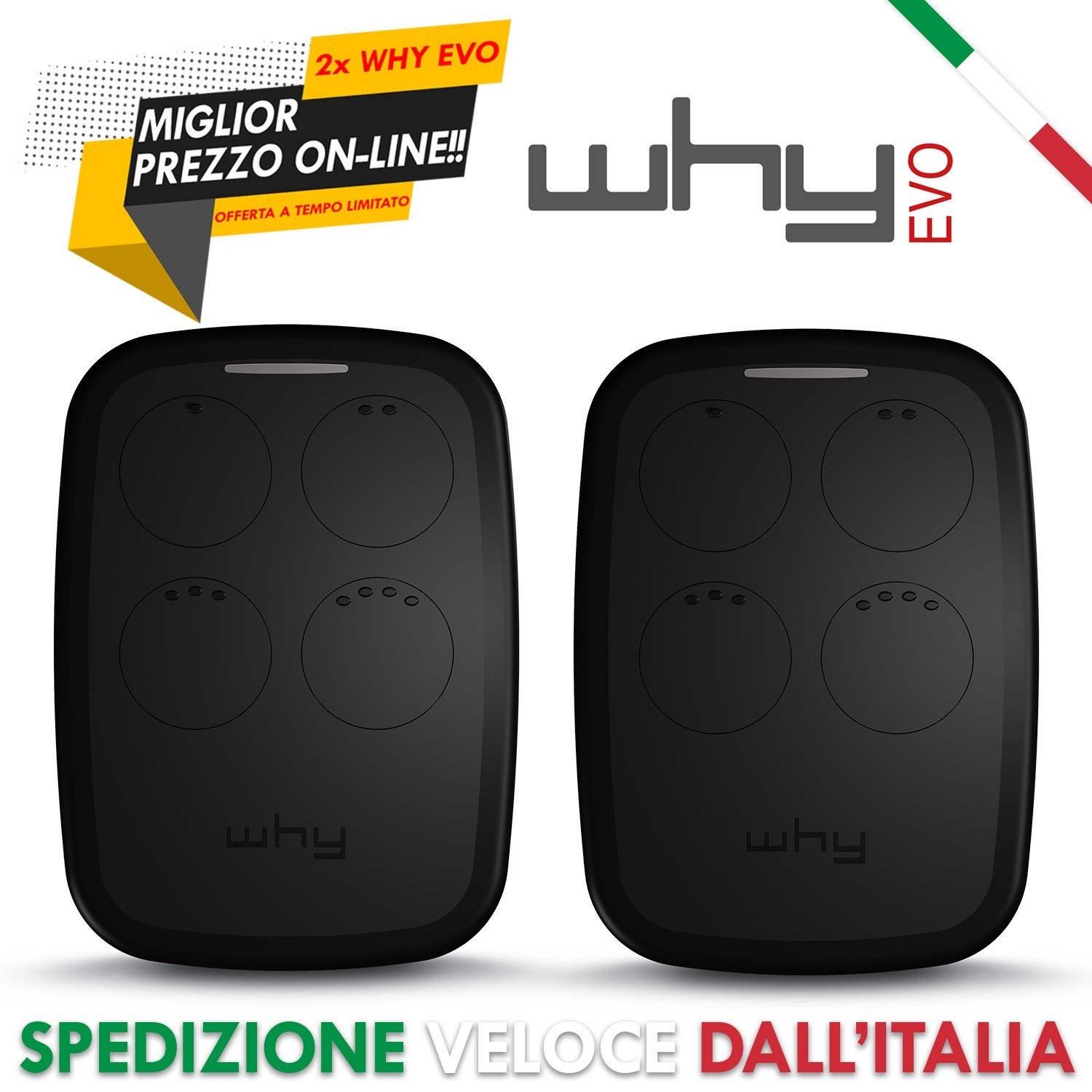 X2 WHY EVO NOA Telecomando Universale 4 in 1 Multifrequenza Nero SICE
