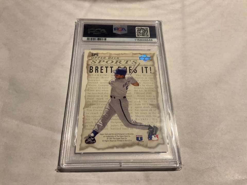 George Brett Robin Yount 1993 cubierta superior 3000 éxitos #SP5 PSA grado 8 Foto 2 de 2