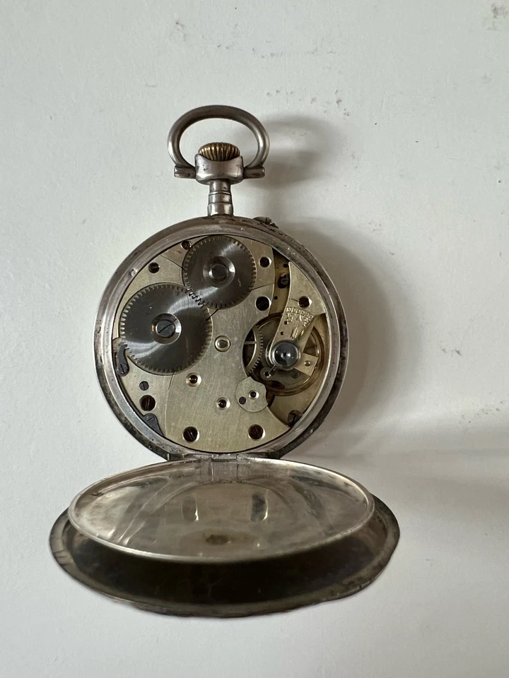 Ancienne montre à gousset en argent ancre fixe 15 rubis 1900 - Photo 3/4