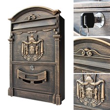 Briefkastenanlage Nostalgie antik Design Gold Wandbriefkasten Box Briefkasten